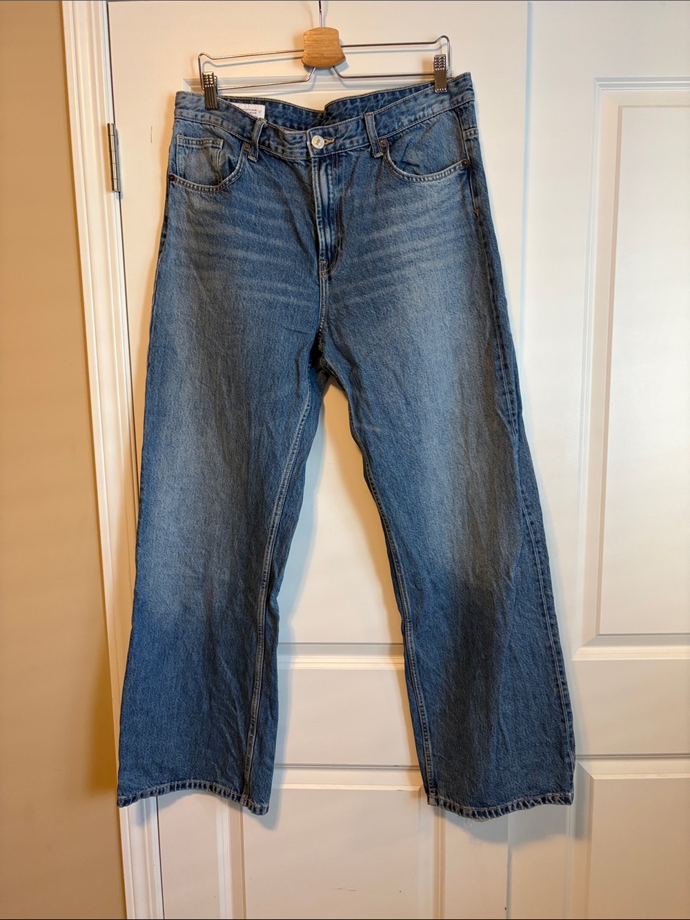 Zara Blue Flare Wide Leg Jeans